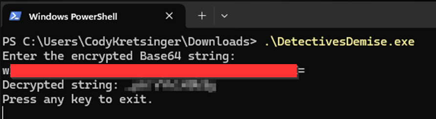 Password decryption demonstration
