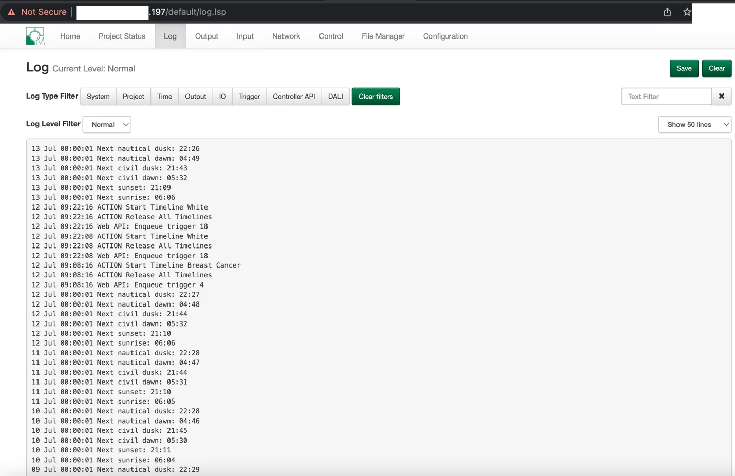 Log file exposure